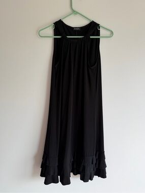 MSK Black Ruffle Hem Swing Dress | Medium